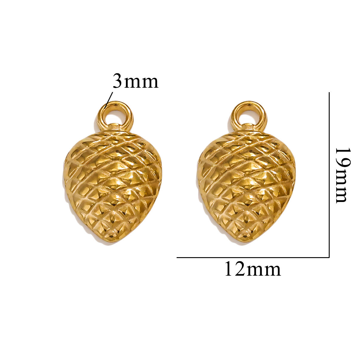 Gold color / 1 Piece Simple Cute Style Cartoon Cone Shape Stainless Steel  Gold Color Women's Pendant Picture12